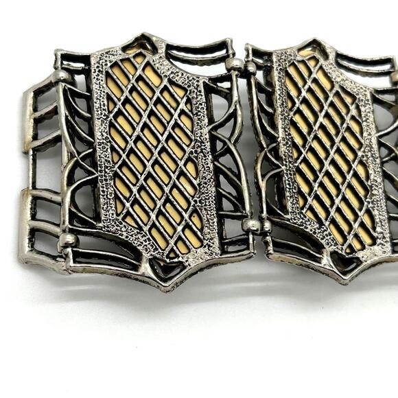 Vintage MCM Faux Tortoise Shell Chunky Lucite Bracelet - Picture 7 of 10